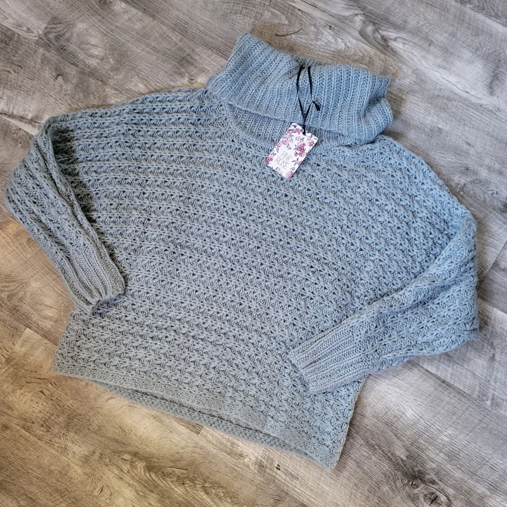 Pink Rose Cowlneck Sweater